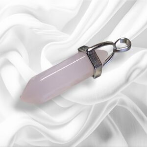 Natural Gemstone Hexagonal Pendant Healing Rose Quartz